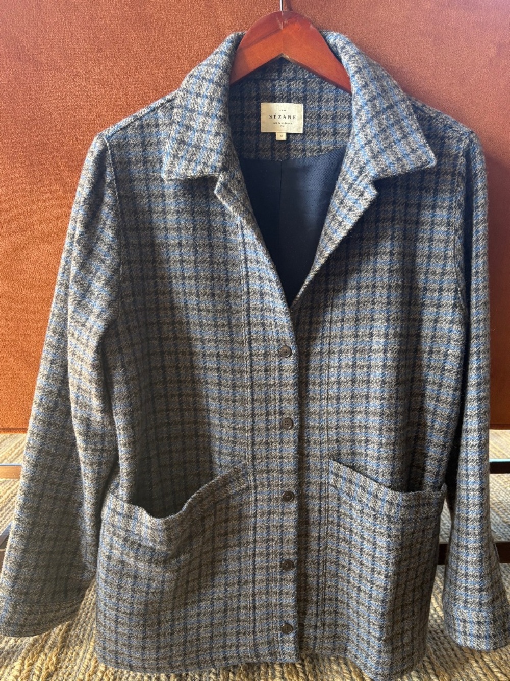 Sezane Will Jacket Edinburgh Check Print - Size M